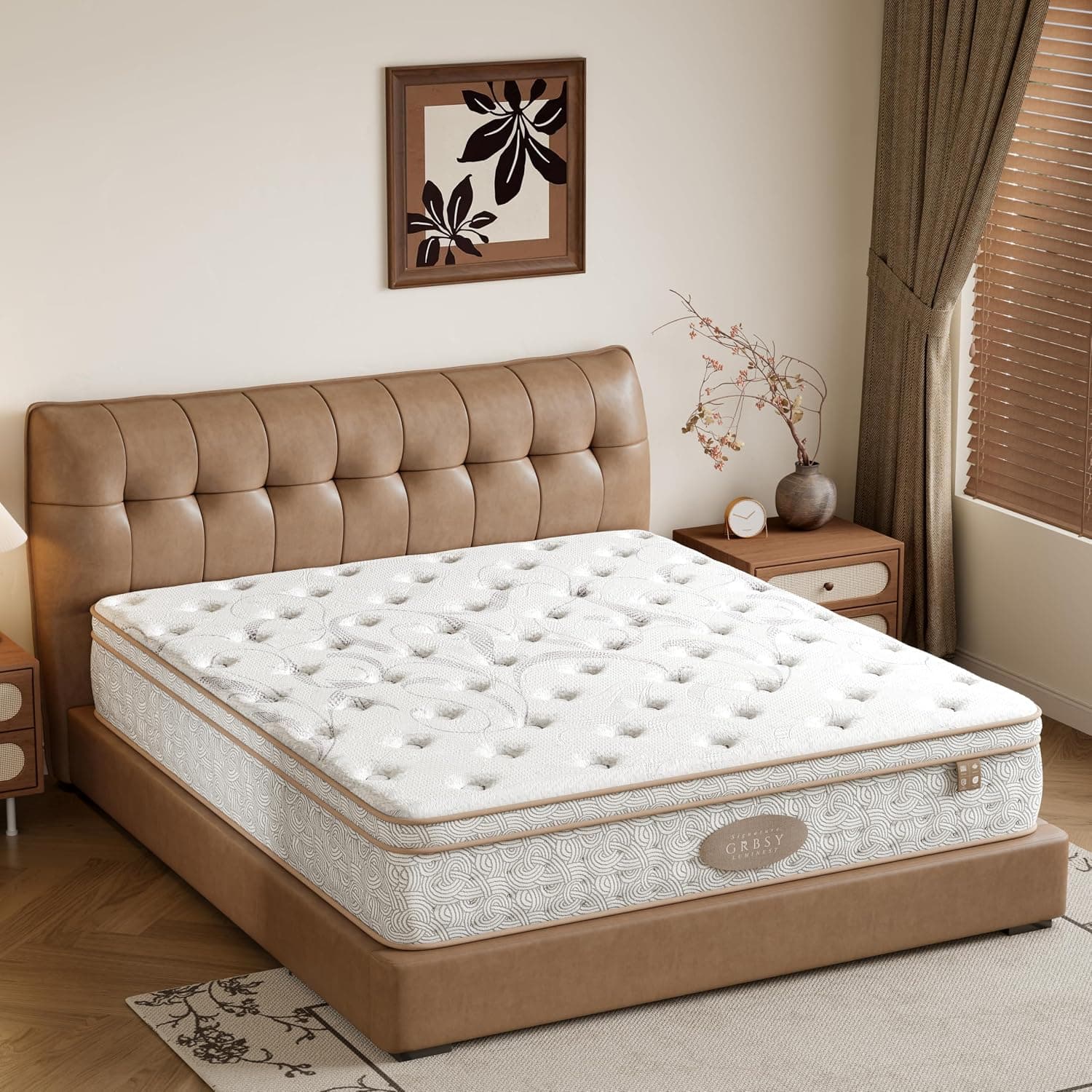 Colchón Híbrido 140x190, Premium 25cm, Látex y Espuma Viscoelástica, Firmeza Media H4, 7 Zonas de Soporte Ergonómico, Muelles Ensacados, Lujo e Independencia de Lecho, Oeko-Tex y CertiPUR-US