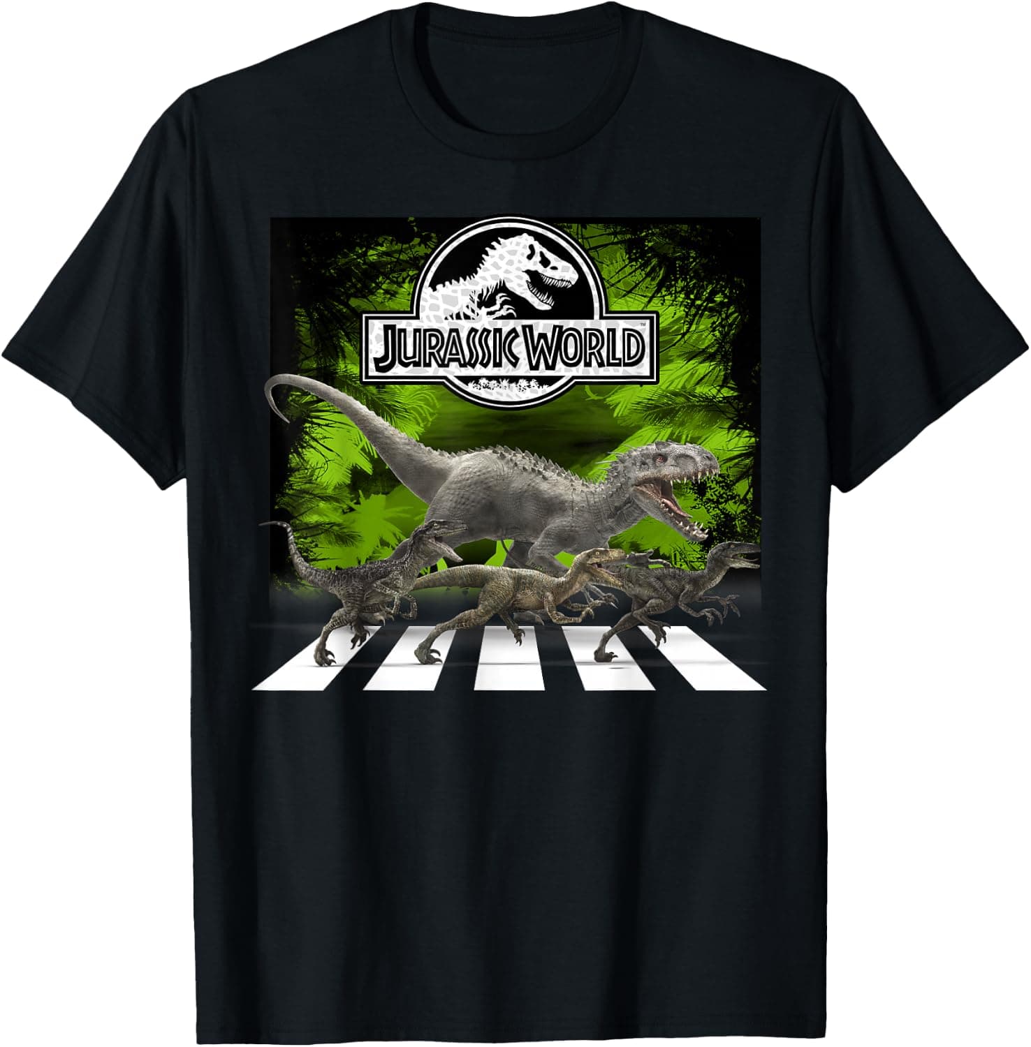 Jurassic World T-Rex & Raptor Crossing Camiseta